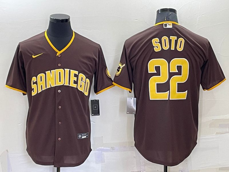 Men San Diego Padres 22 Soto brown Game Nike 2022 MLB Jerseys